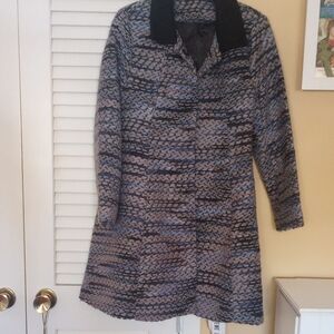 Stylish Black and Gray Patterned Coat